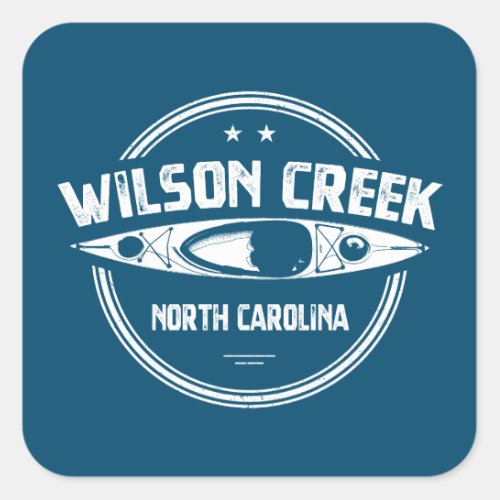 Wilson Creek North Carolina Kayaking Square Sticker