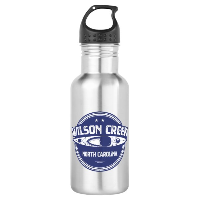 Wilson Creek North Carolina Kayaking Stainless Steel Water Bottle (Front)