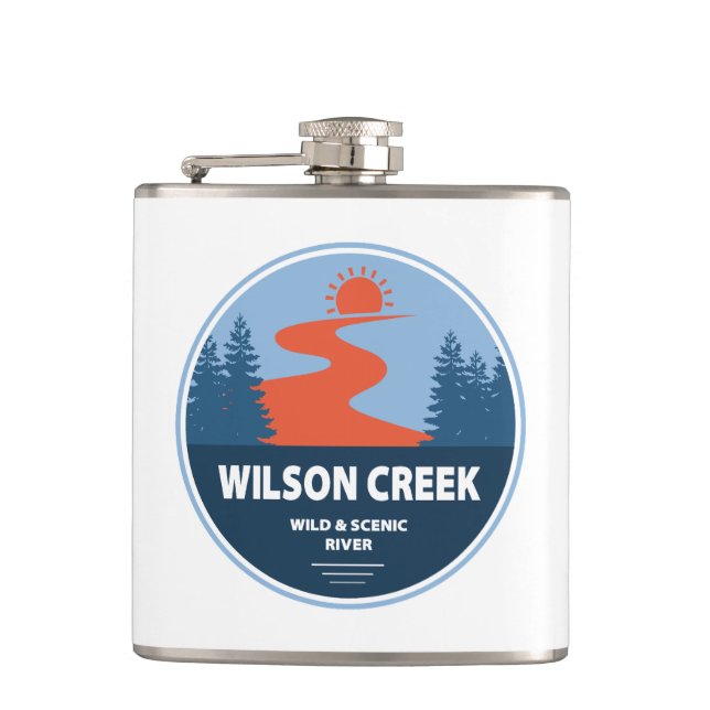 Wilson Creek Wild And Scenic River North Carolina Flask (Front)