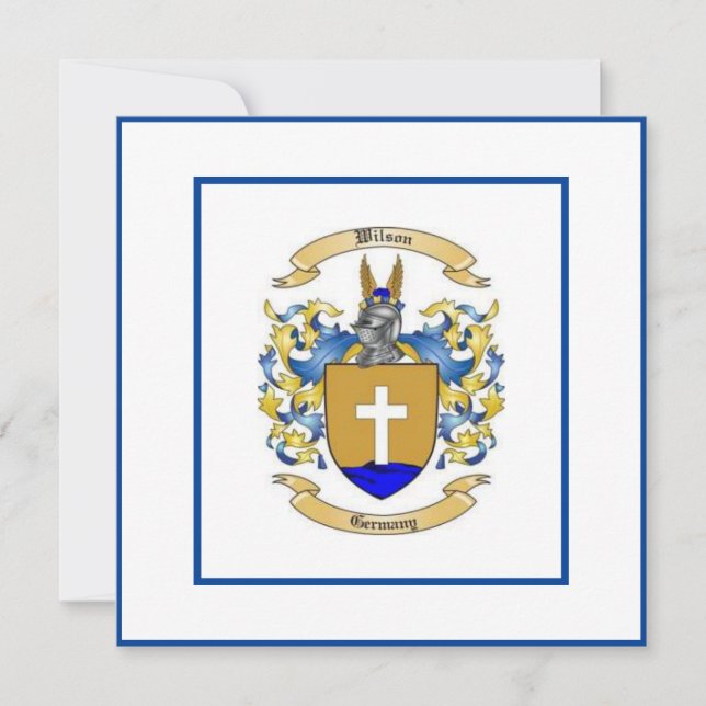 Wilson Family Crest .Coat of arms (Front)