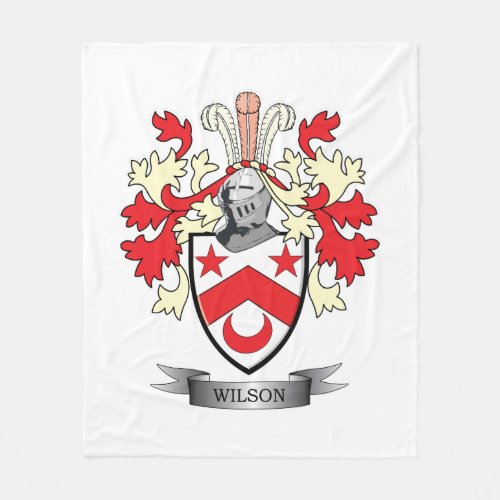 Wilson Family Crest Coat of Arms Fleece Blanket