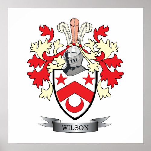 Wilson Family Crest Coat of Arms Poster