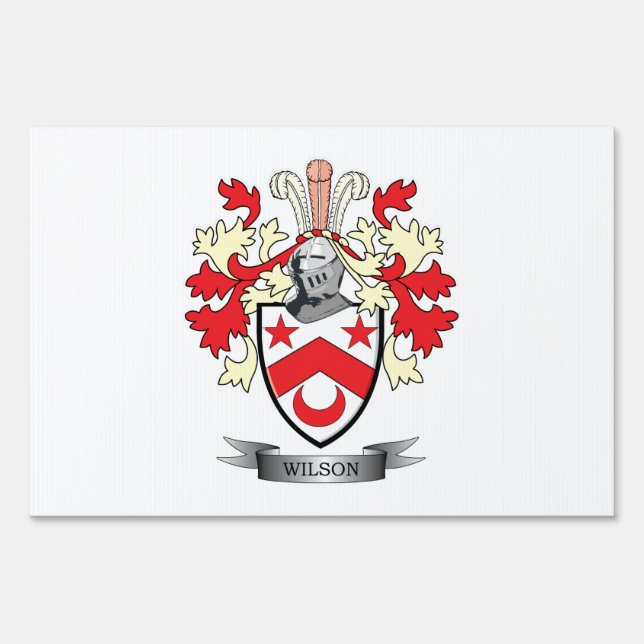 Wilson Family Crest Coat of Arms Sign (Front)