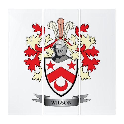 Wilson Family Crest Coat of Arms Triptych