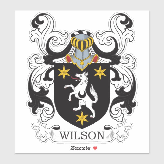 Wilson Family Crest Sticker (Sheet)