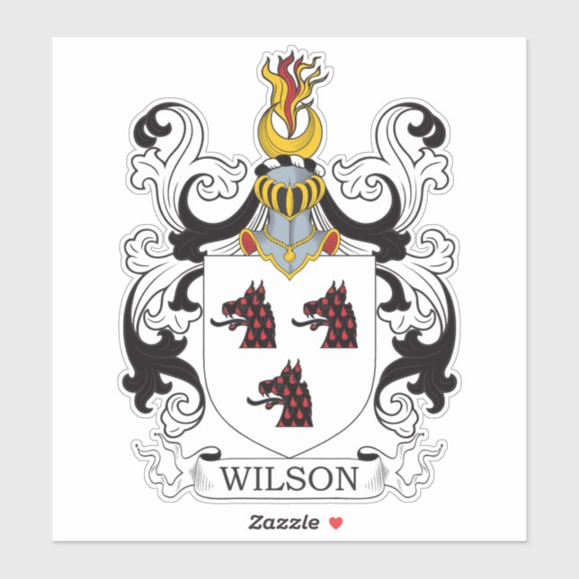 Wilson Family Crest Sticker (Sheet)