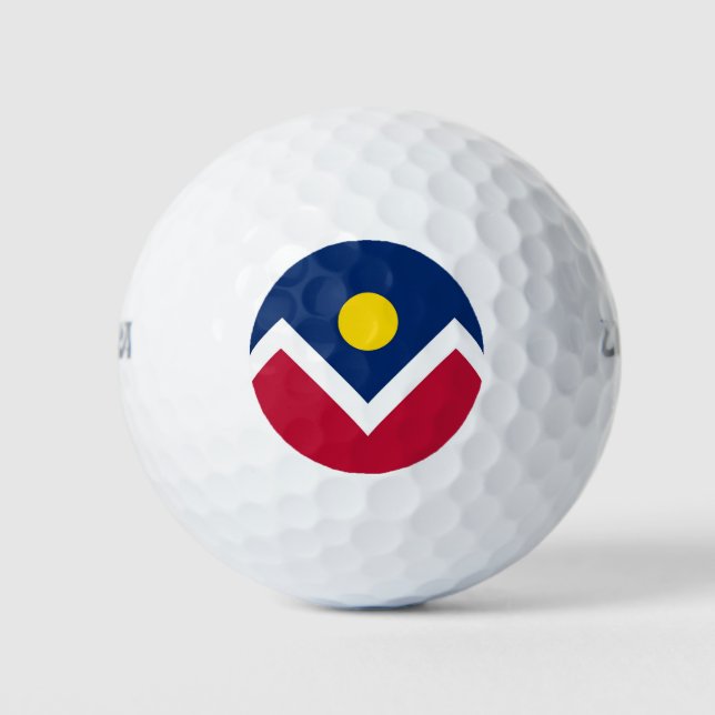 Wilson Golf Ball with flag of Denver City, USA (Front)