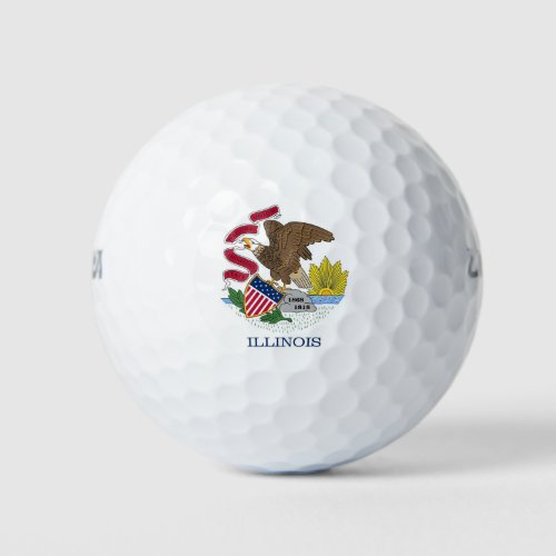 Wilson Golf Ball with flag of Illinois USA