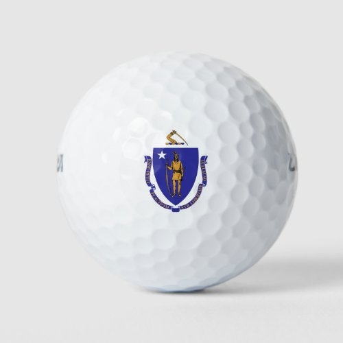Wilson Golf Ball with flag of Massachusetts USA