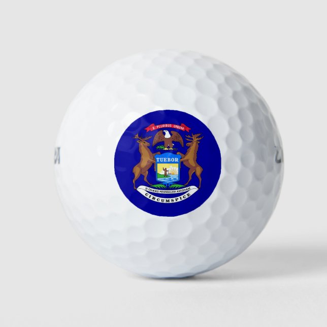 Wilson Golf Ball with flag of Michigan, USA (Front)