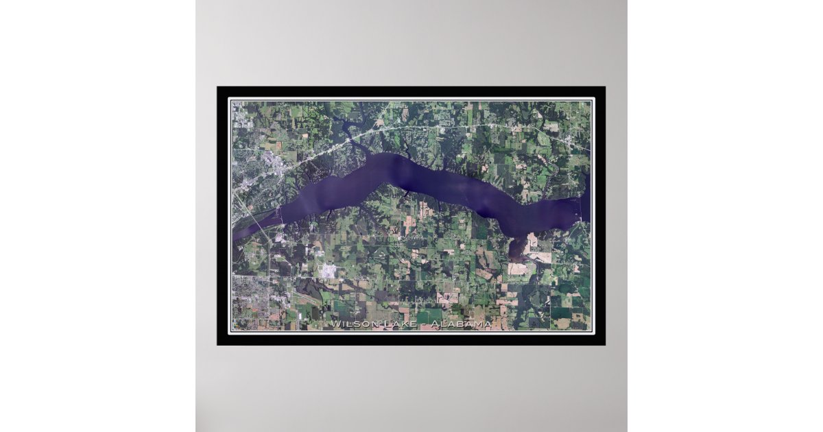 Wilson Lake Alabama Satellite Poster Map Zazzle