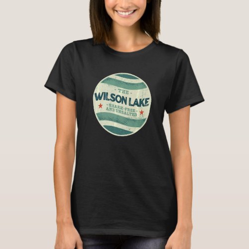 Wilson Lake Shark Free and Unsalted Camping Kansas T_Shirt