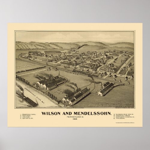 Wilson  Mendelssohn PA Panoramic Map _ 1902 Poster