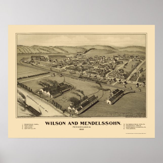 Wilson & Mendelssohn, PA Panoramic Map - 1902 Poster (Front)