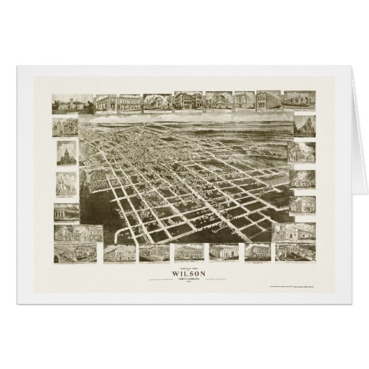 Wilson, NC Panoramic Map - 1908 Cards (Front Horizontal)