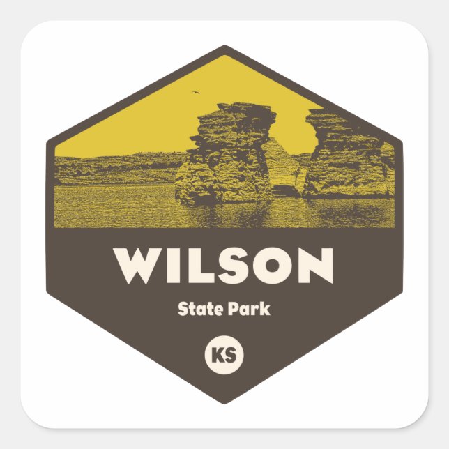 Wilson State Park Kansas Square Sticker (Front)
