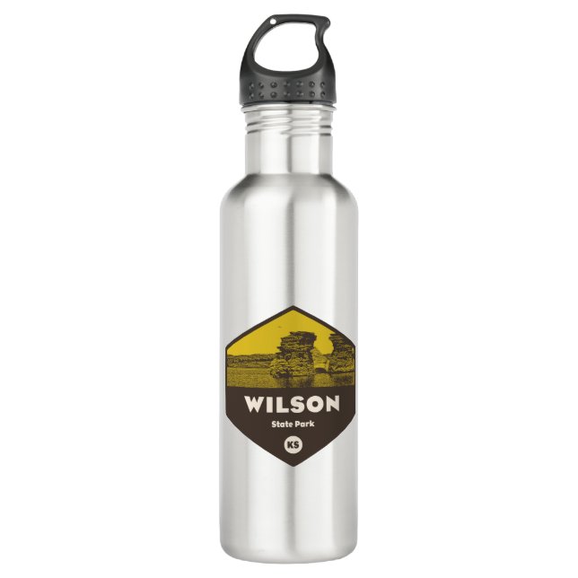 Wilson State Park Kansas Stainless Steel Water Bottle (Front)