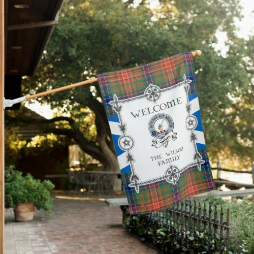 Wilson Tartan Garden Flag _ Clan Badge Tartan Flag