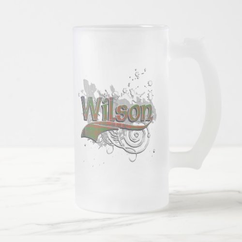 Wilson Tartan Grunge Frosted Glass Beer Mug