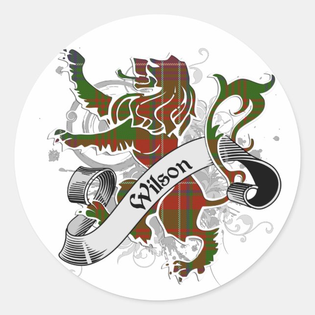 Wilson Tartan Lion Classic Round Sticker (Front)