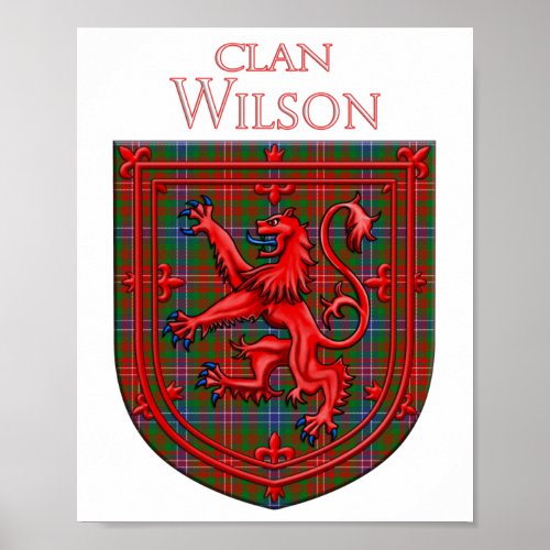 Wilson Tartan Scottish Plaid Lion Rampant Poster