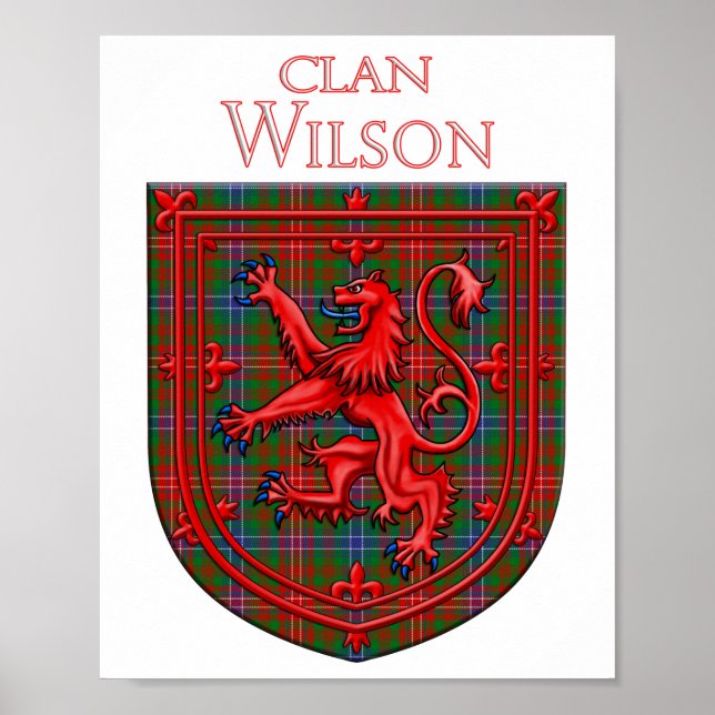Wilson Tartan Scottish Plaid Lion Rampant Poster (Front)
