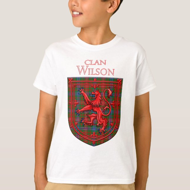 Wilson Tartan Scottish Plaid Lion Rampant T-Shirt (Front)