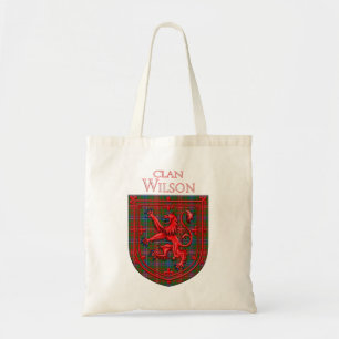 Wilson Tartan Scottish Plaid Lion Rampant Tote Bag