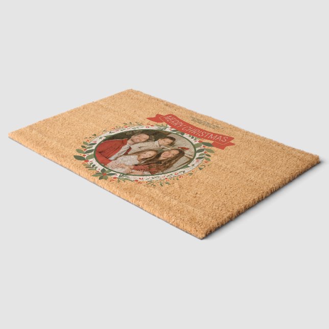  WilsonFamily Wishes you MerryChristmas Coir Door  Fiber Doormat (Corner)