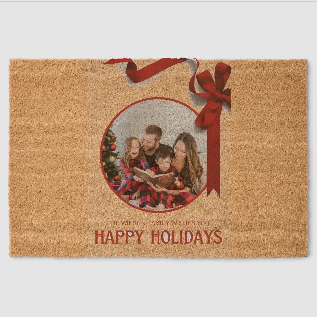 WilsonFamilywishesHolidayChristmas Coir Door Mat  (Front)