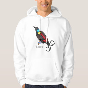 Wilson's bird-of-paradise bird cartoon hoodie