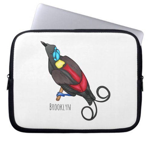 Wilsons bird_of_paradise bird cartoon  laptop sleeve