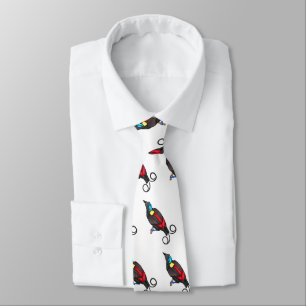 Wilson's bird-of-paradise bird cartoon neck tie