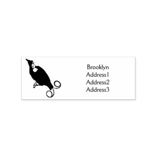 Wilson's bird-of-paradise bird cartoon  rubber stamp