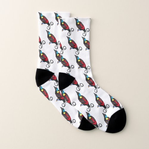 Wilsons bird_of_paradise bird cartoon  socks