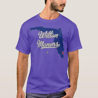 Wilton Manors Florida FL Map  T-Shirt