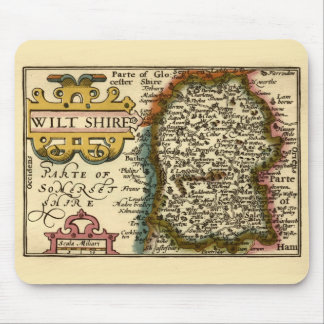 Wiltshire County England Old Antiquarian Atlas Map Mouse Pad