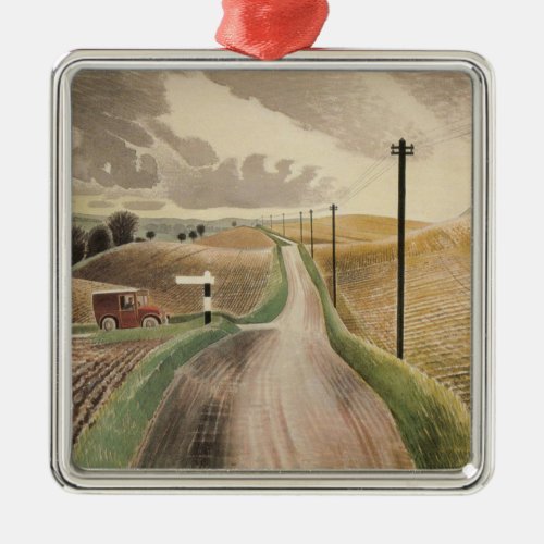 Wiltshire Landscape by Eric Ravilious Metal Ornament