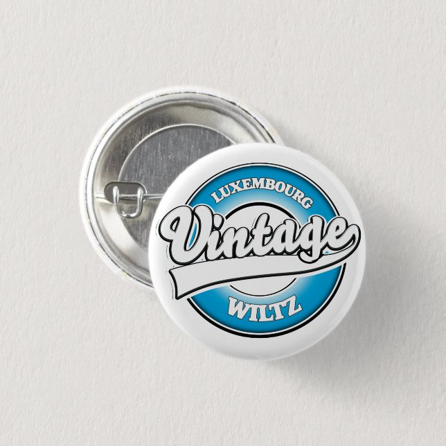 Wiltz Luxembourg retro logo Button (Front & Back)