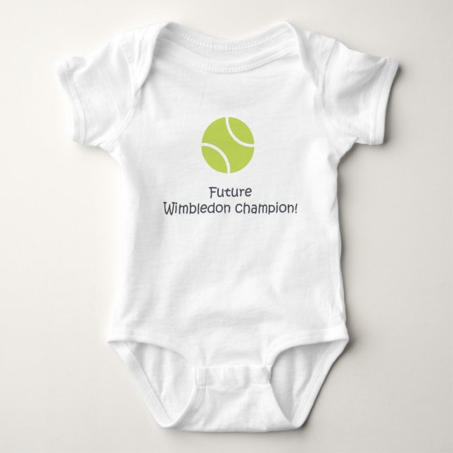 Wimbledon champion cute funny baby tennis bodysuit (Front)