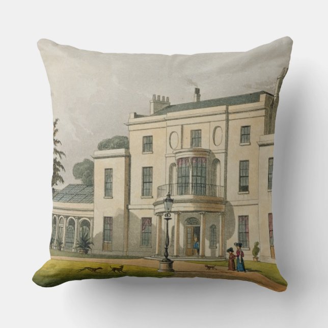 Wimbledon House, from Ackermann's 'Repository of A Throw Pillow (Front)