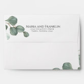 A7 Simple Eucalyptus & Calligraphy 5x7 Wedding Envelope