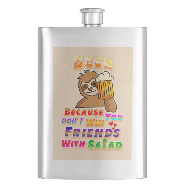 Win Friends With Beer Flask (Front)
