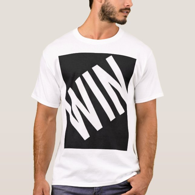 WIN Heavy Diagonal Typography T-Shirt | Bold Hustl (Front)