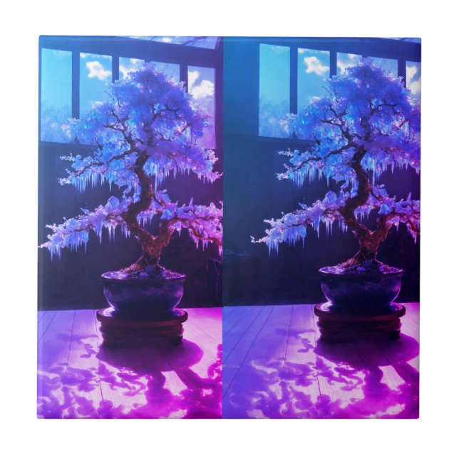 "win Ice Bonsai in Parallel Universe Ceramic Tile" Tile (Front)