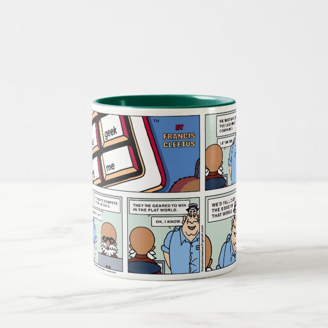 Win in the flat world! Two-Tone coffee mug (Center)