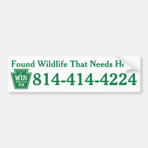 WIN LOGO   Phone Number Bumper Sticker