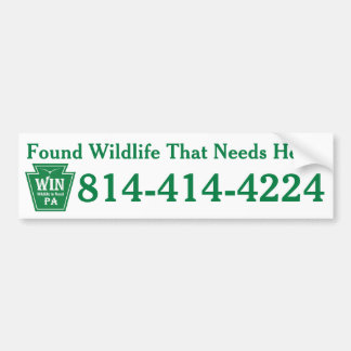 WIN LOGO Phone Number Bumper Sticker