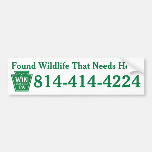WIN LOGO   Phone Number Bumper Sticker