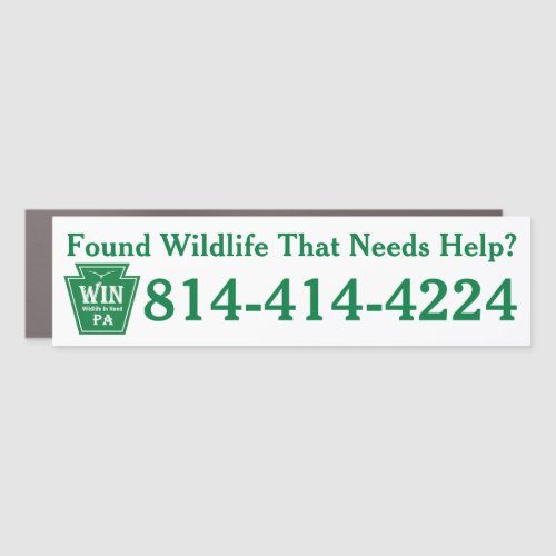 WIN LOGO  Phone Number Car Magnet